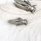 Broche cigale vieil argent