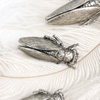 Broche cigale vieil argent