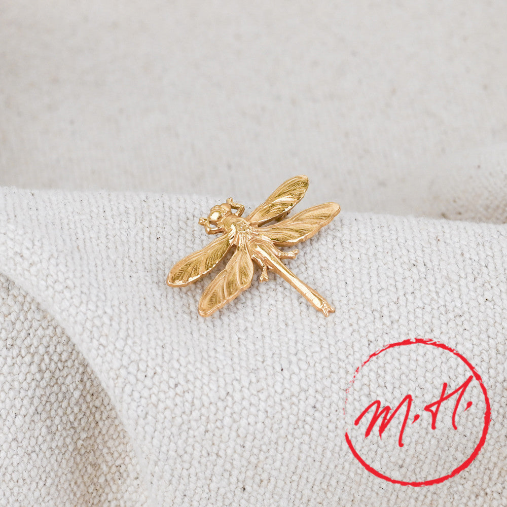 Broche Libellule dorée