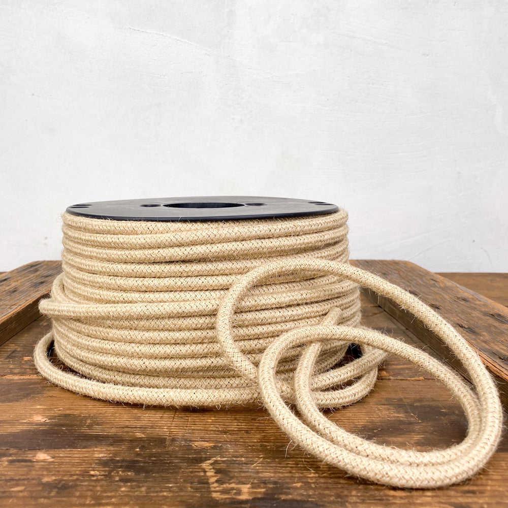 Câble luminaire rond jute