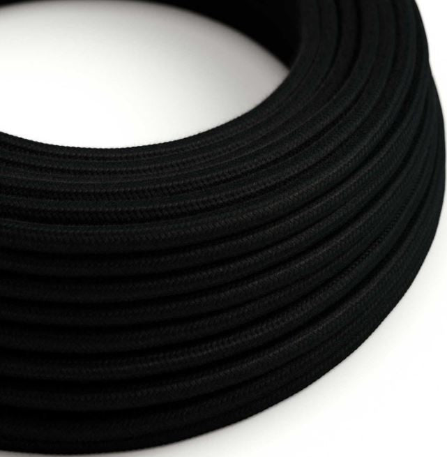 Câble luminaire rond Noir Charbon