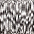Câble luminaire rond noir et blanc zig zag