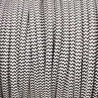 Câble luminaire rond noir et blanc zig zag