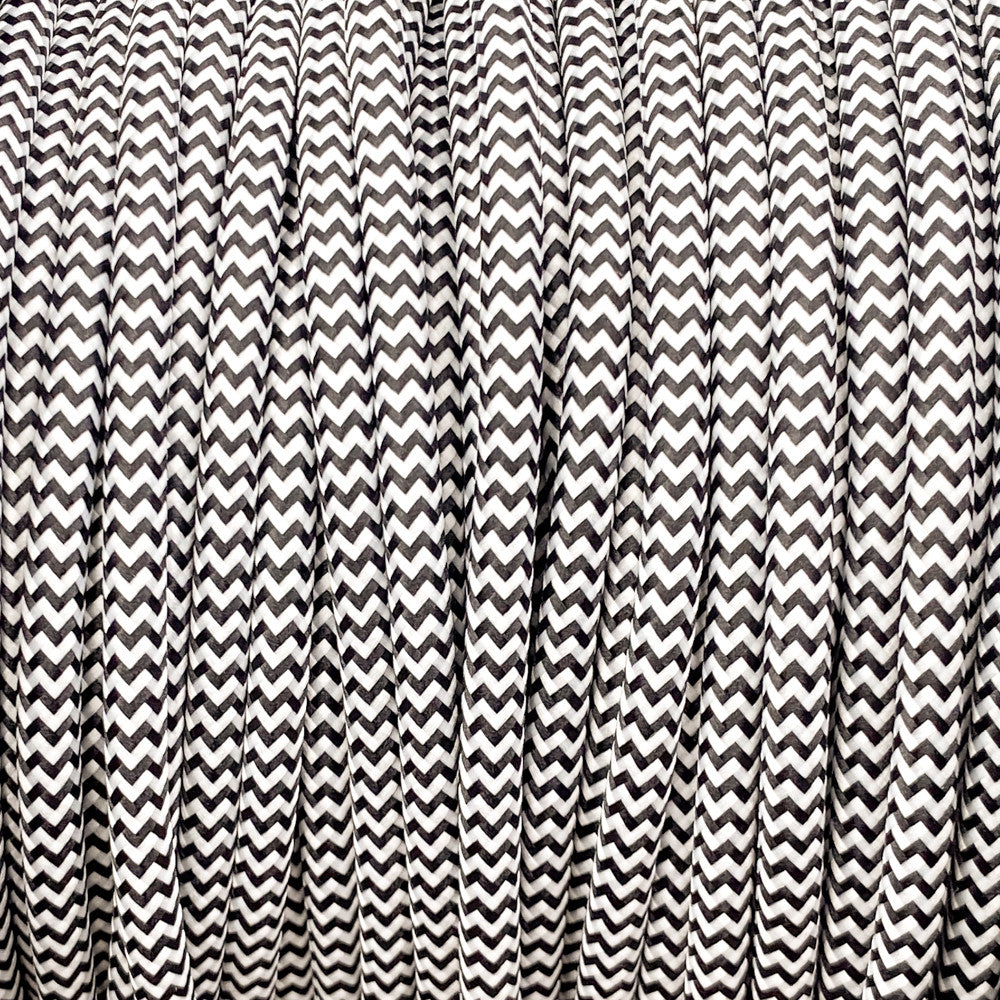 Câble luminaire rond noir et blanc zig zag