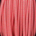 Câble luminaire rond rouge et blanc zig zag