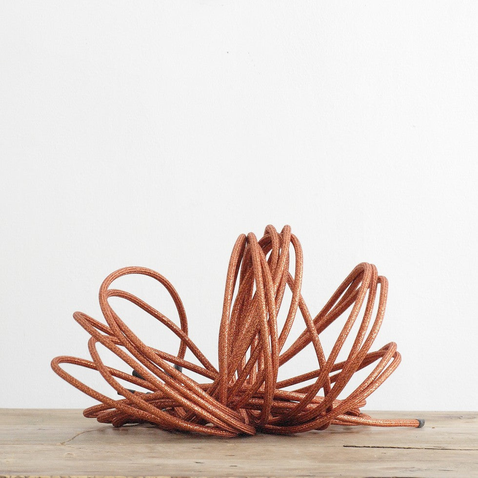 Câble textile rond cuivre pailleté