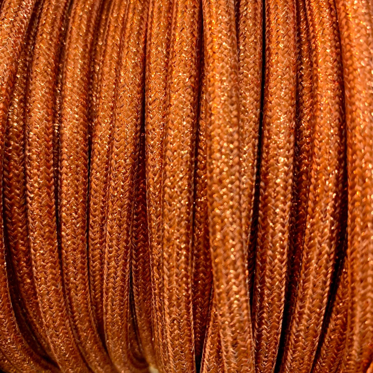 Câble textile rond cuivre pailleté