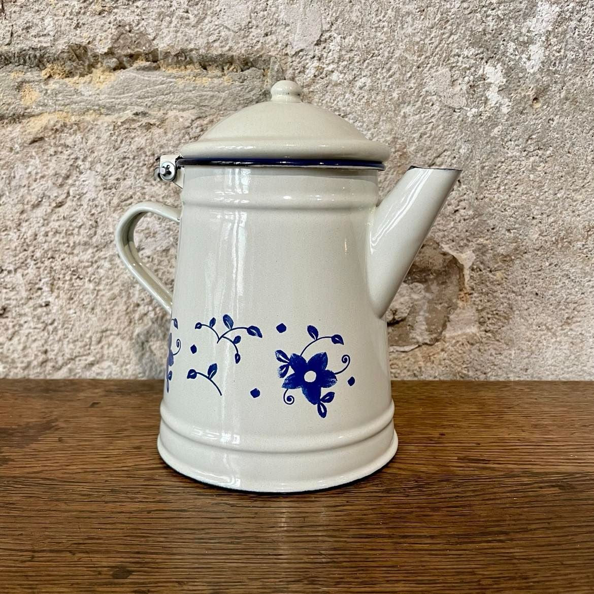 Cafetière conique décor floral