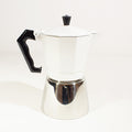 Cafetière italienne blanche en inox et aluminium