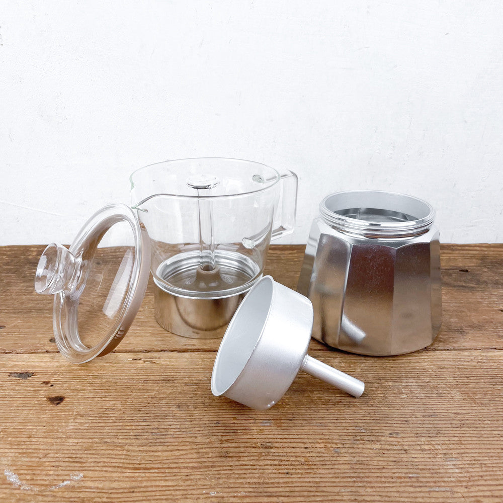 Cafetière italienne verre et aluminium 9 tasses