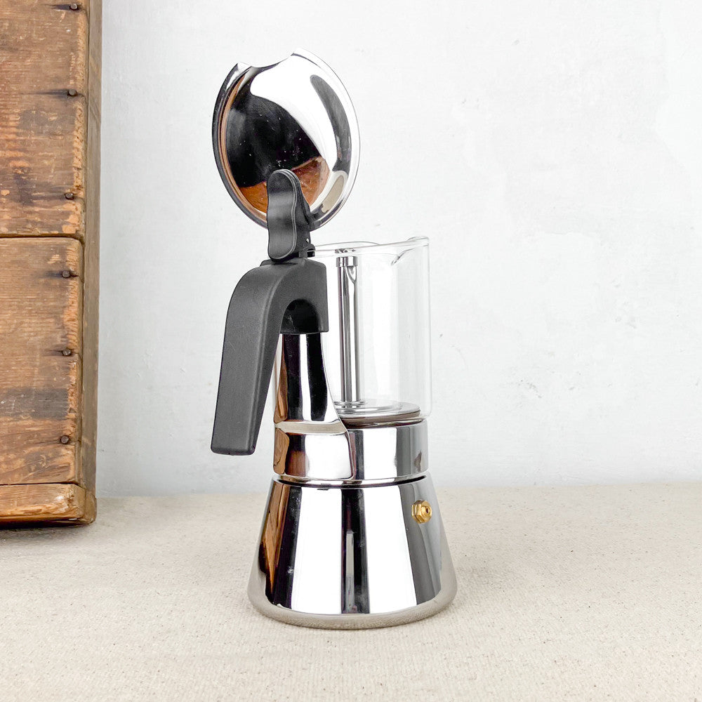Cafetiere italienne verre et inox 6T