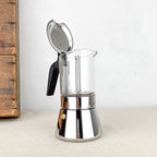 Cafetiere italienne verre et inox 6T