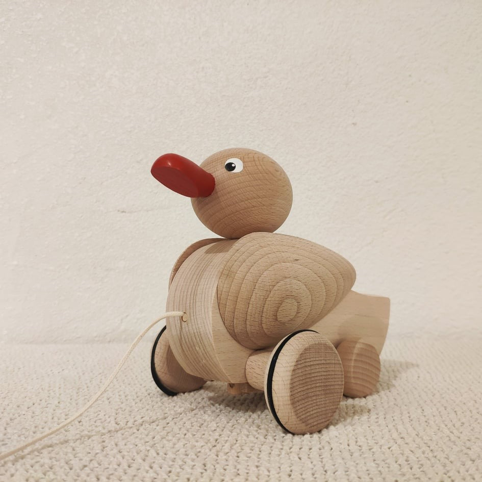 Canard en bois à tirer
