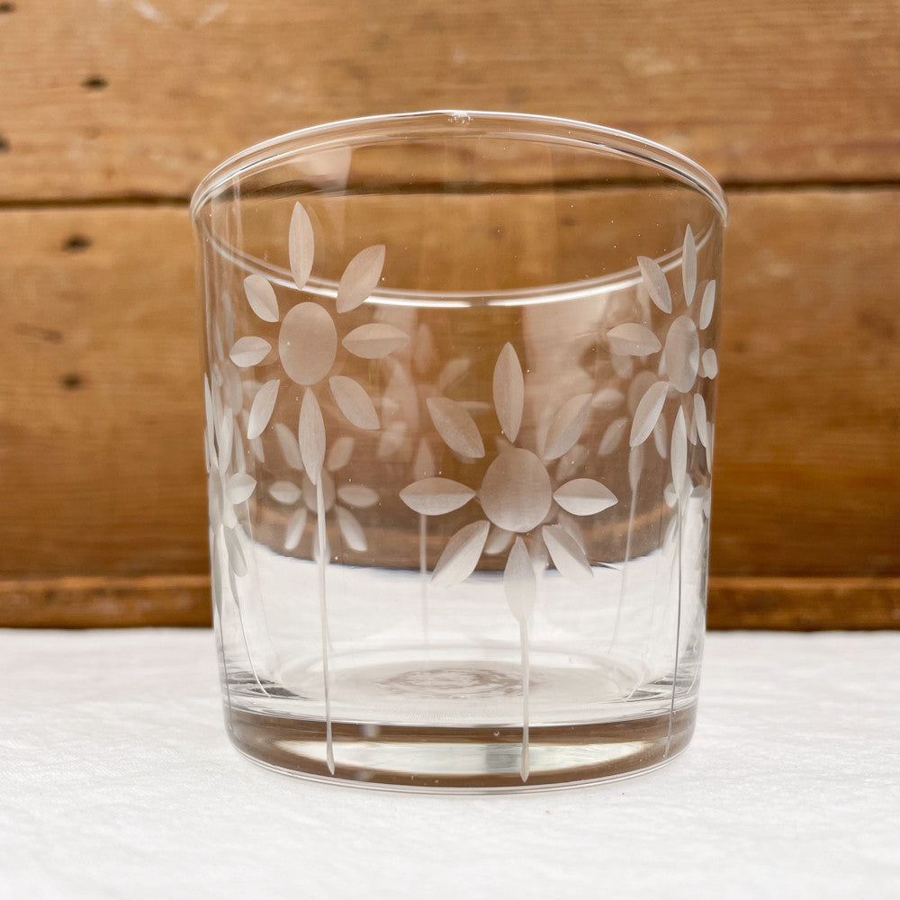 verre ciselé vintage