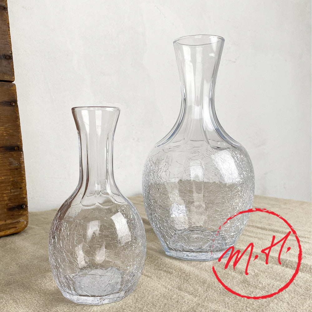 Carafe en verre craquelé