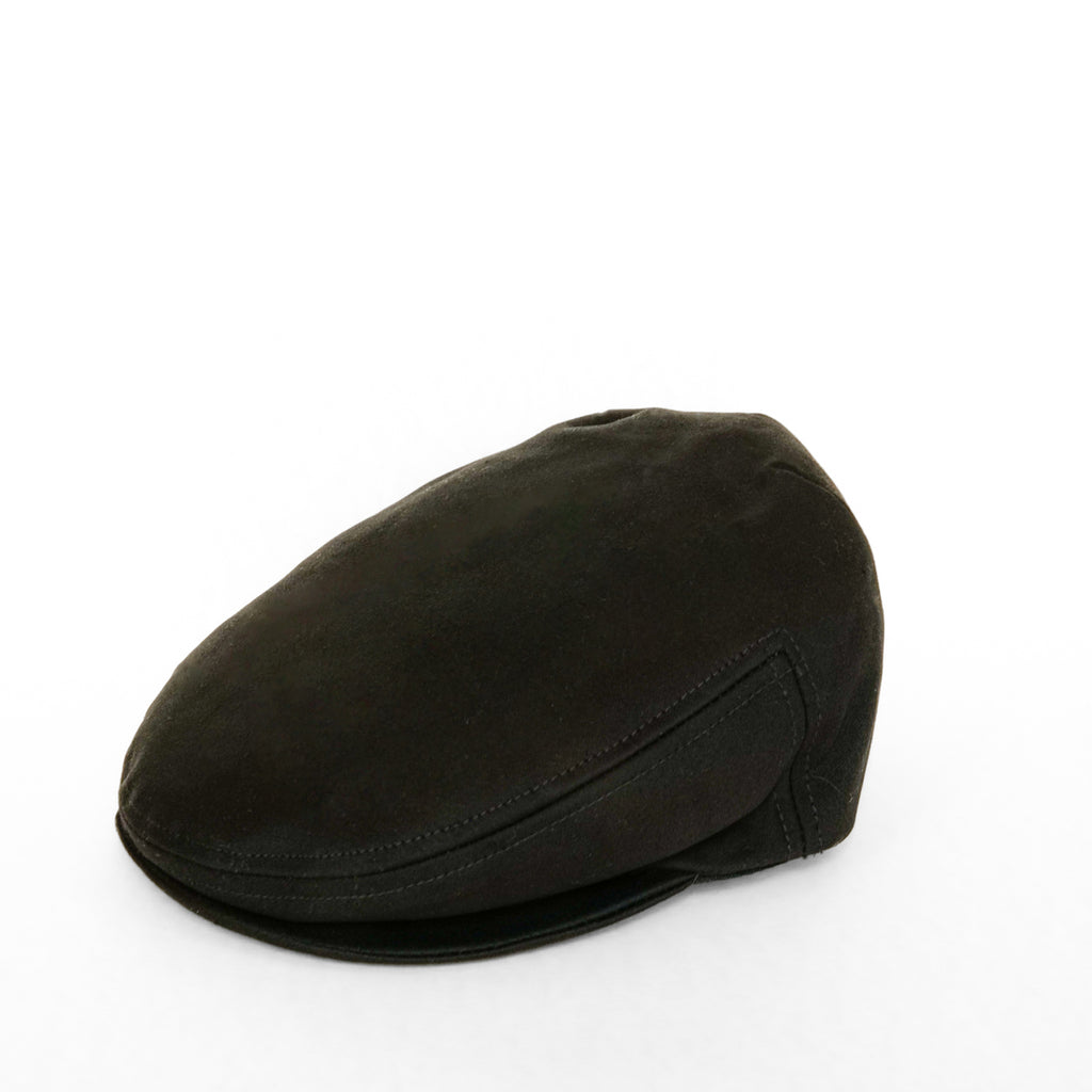Black moleskin flat cap, classic French worker style