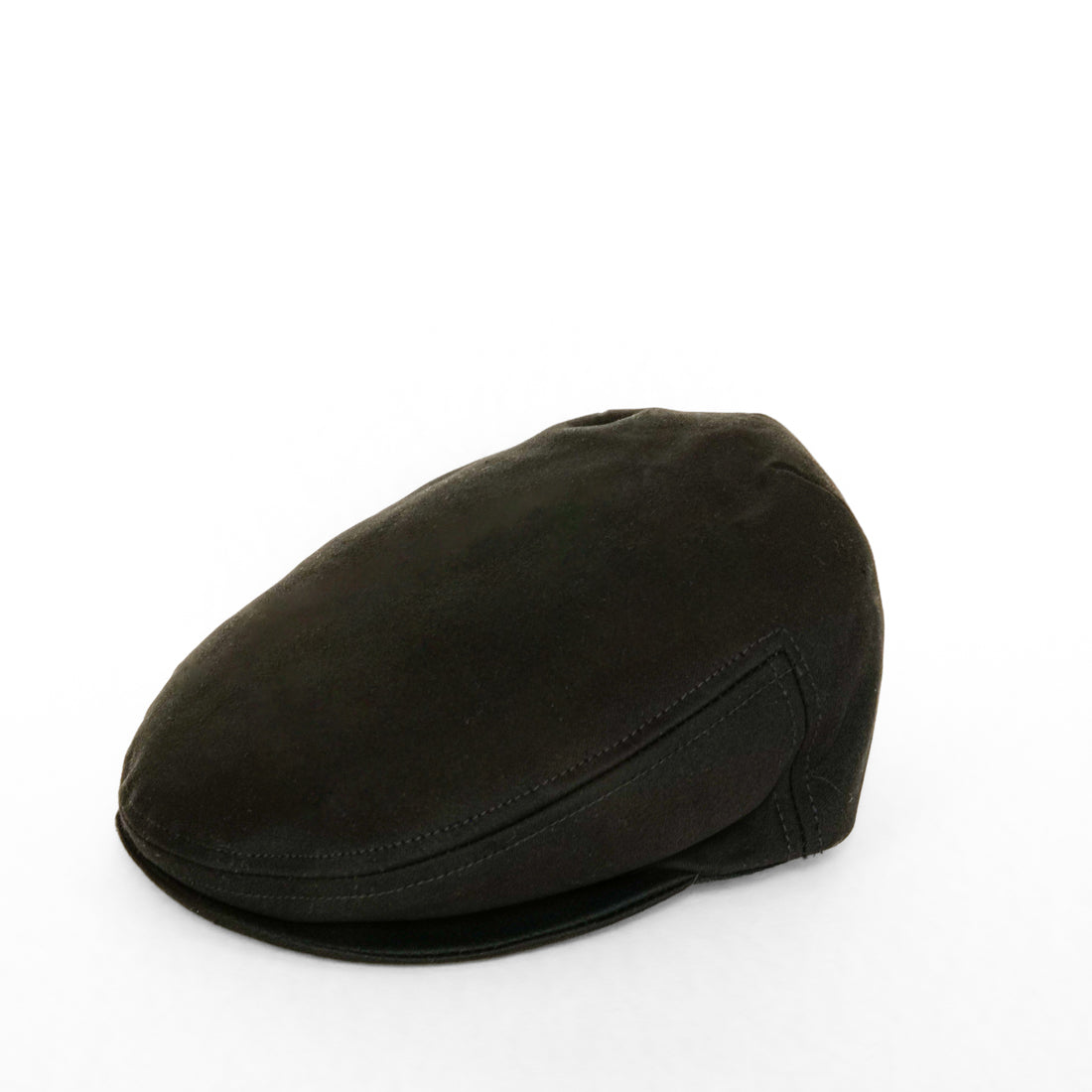 Black moleskin flat cap, classic French worker style