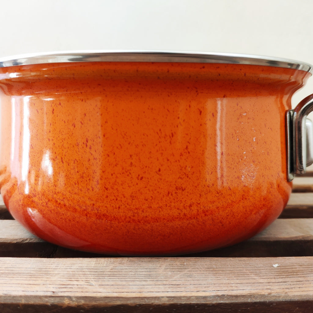 Casserole émaillée orange Ø16