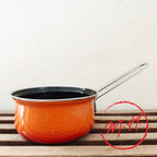 Casserole émaillée orange Ø16