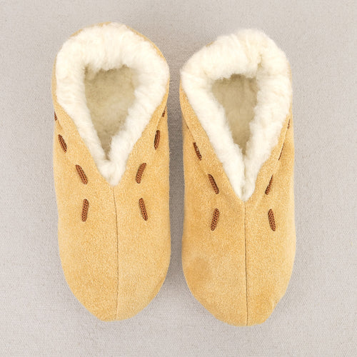 Chaussons en daim fourrés