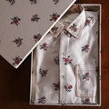 Chemise écrue à fleurs
