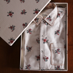 Chemise écrue à fleurs