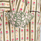 Chemise avec bordures kaki et roses