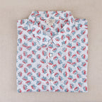 Chemise provençale motifs fleurs laurier