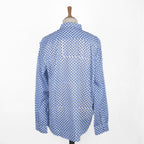 Chemise provençale motifs calissons bleus