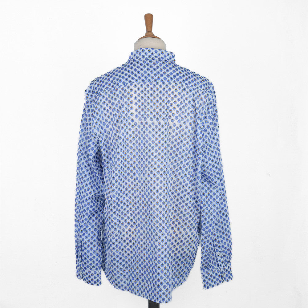 Chemise provençale motifs calissons bleus