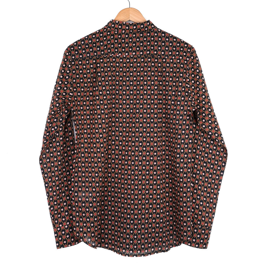 Chemise provençale motif treille noir