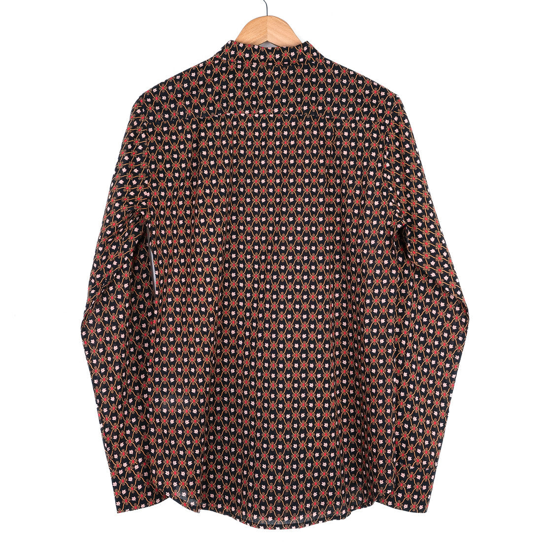 Chemise provençale motif treille noir