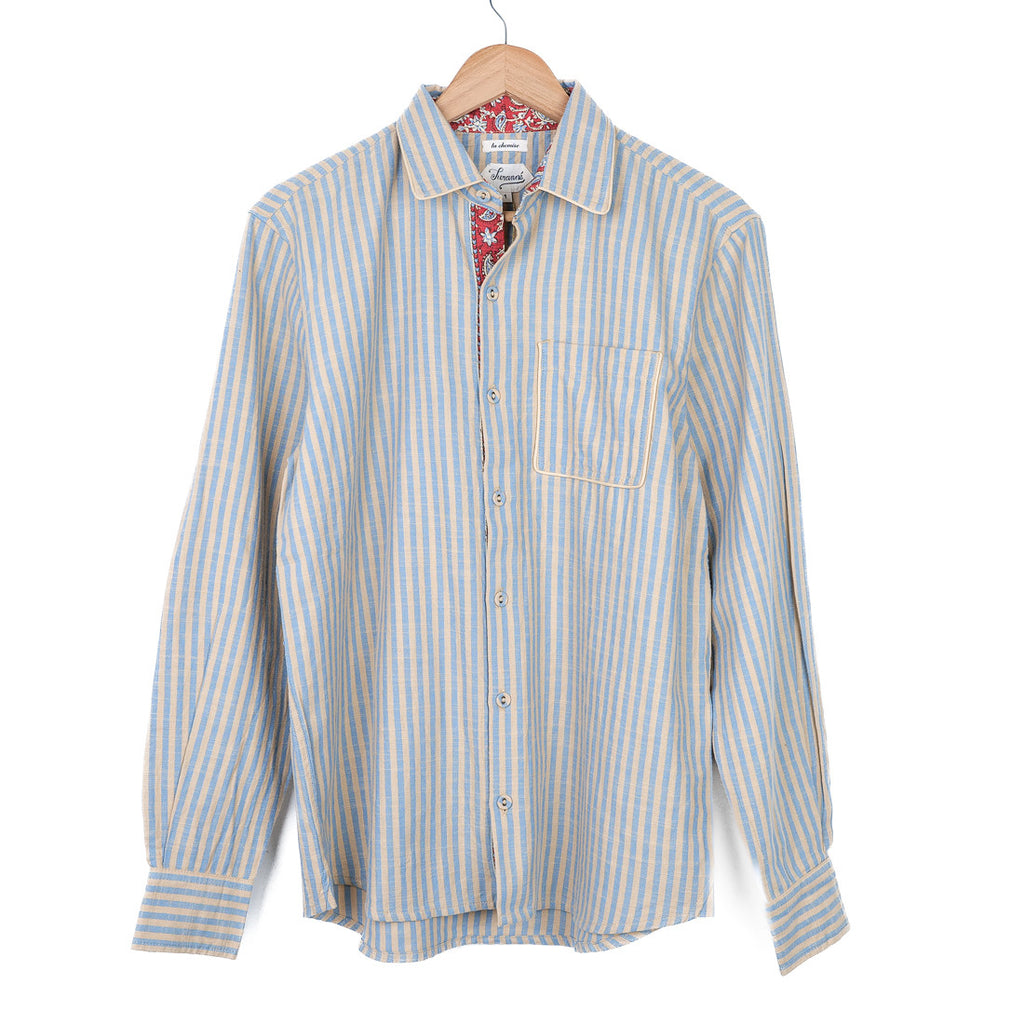 Chemise rayée bleu vanille