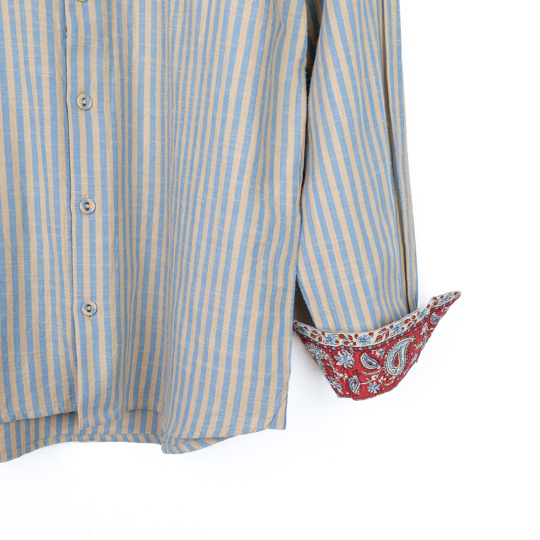 Chemise rayée bleu vanille