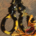 Ciseaux à broder façon écaille motif floral