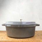 Cocotte en fonte ovale gris graphite