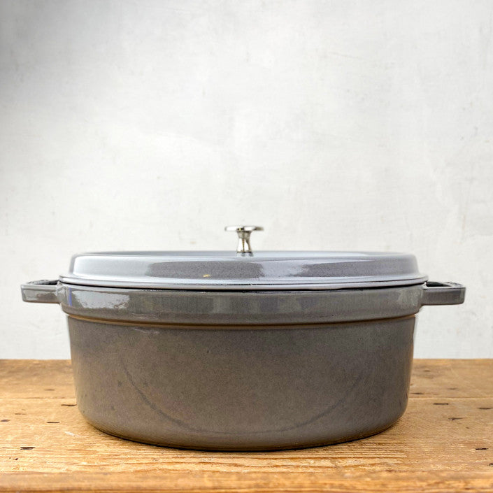 Cocotte en fonte ovale gris graphite