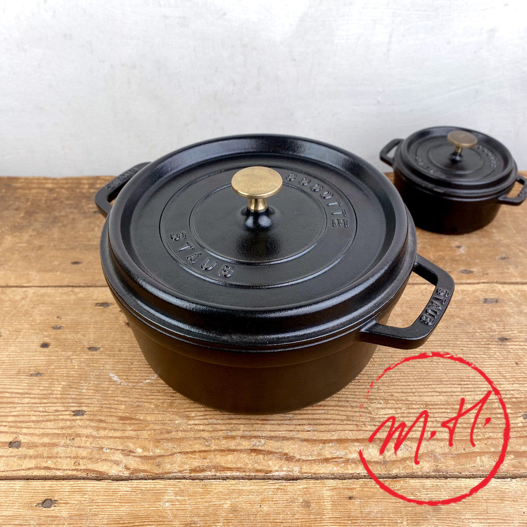 Cocotte en fonte ronde Noir mat