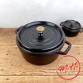 Cocotte en fonte ronde Noir mat