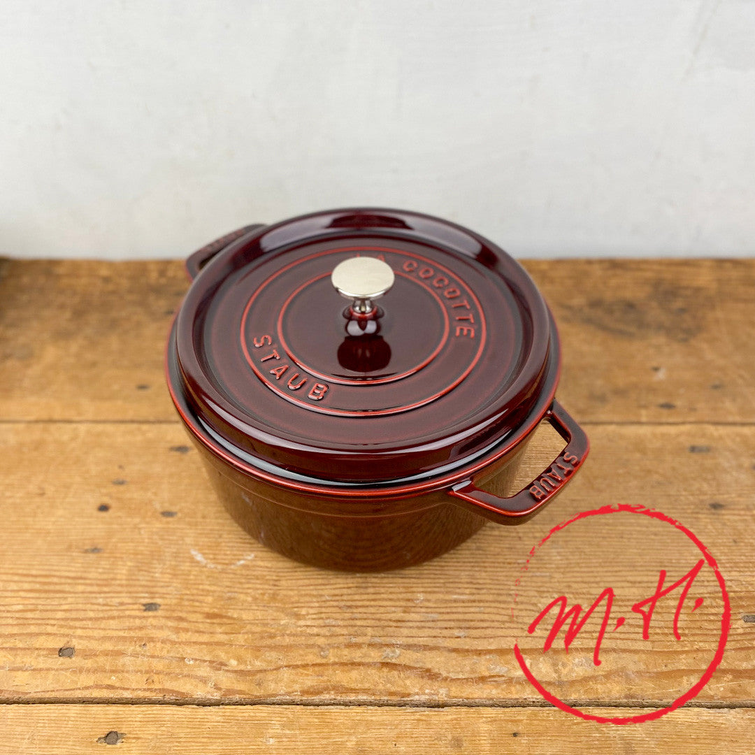 Cocotte ronde en fonte grenat