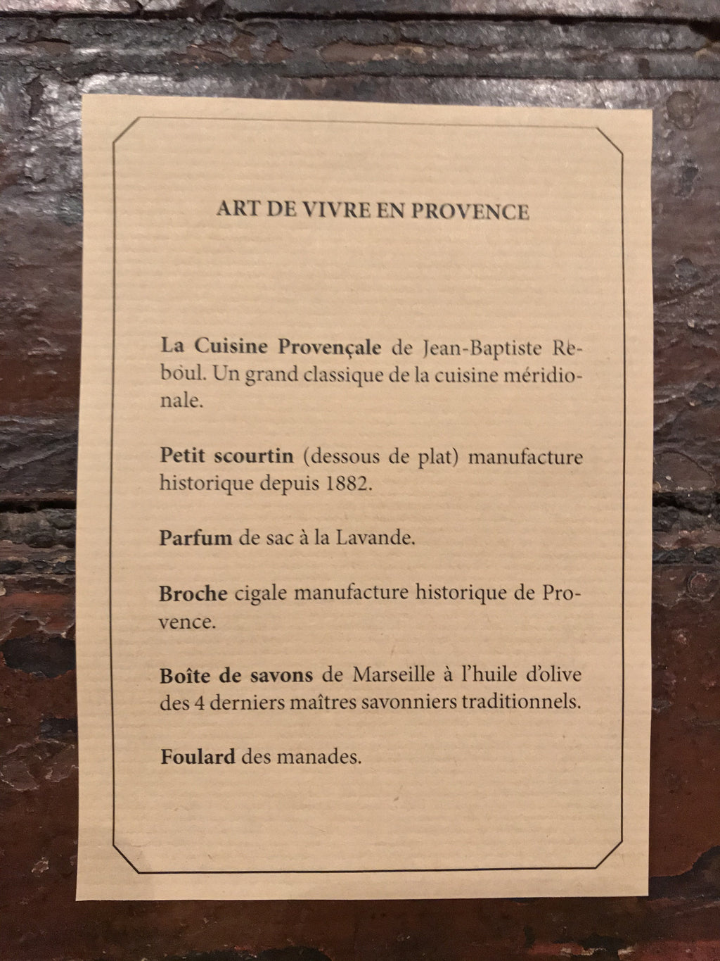 Coffret art de vivre en provence