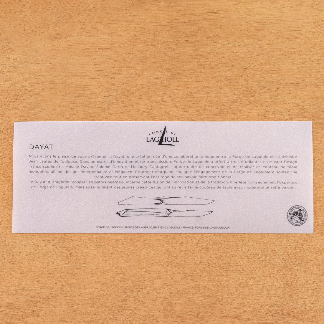 Coffret de 2 couteaux de table Dayat Laguiole