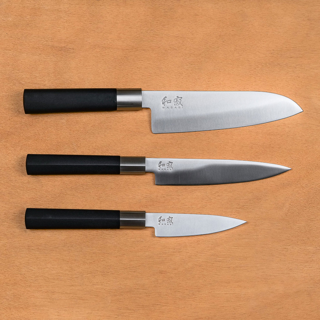Coffret de 3 couteaux japonais Wasabi Black