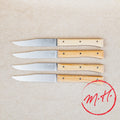 Coffret de 4 Couteaux de Table Opinel Facette en Frêne clair