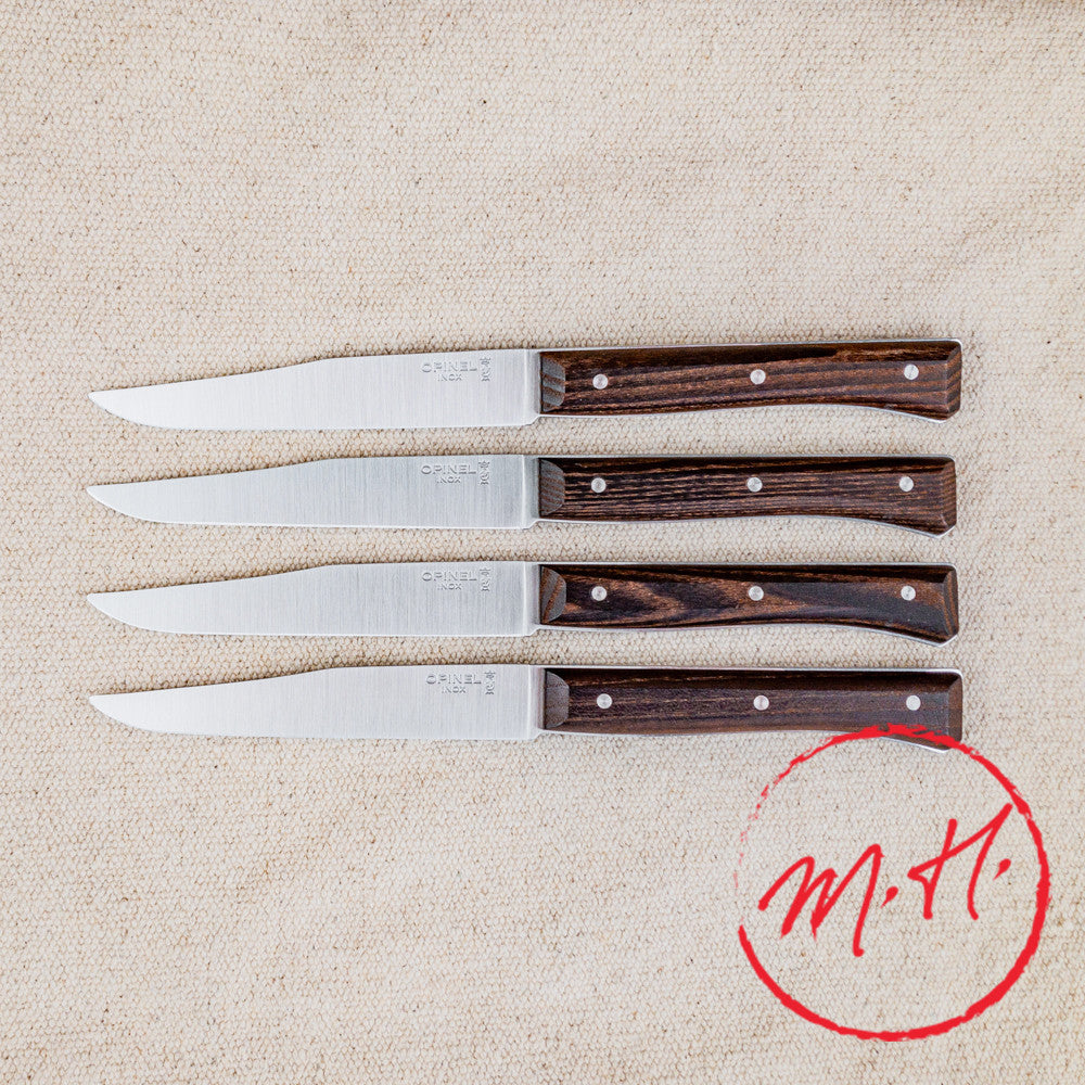Coffret de 4 couteaux de table Opinel Frêne Sombre