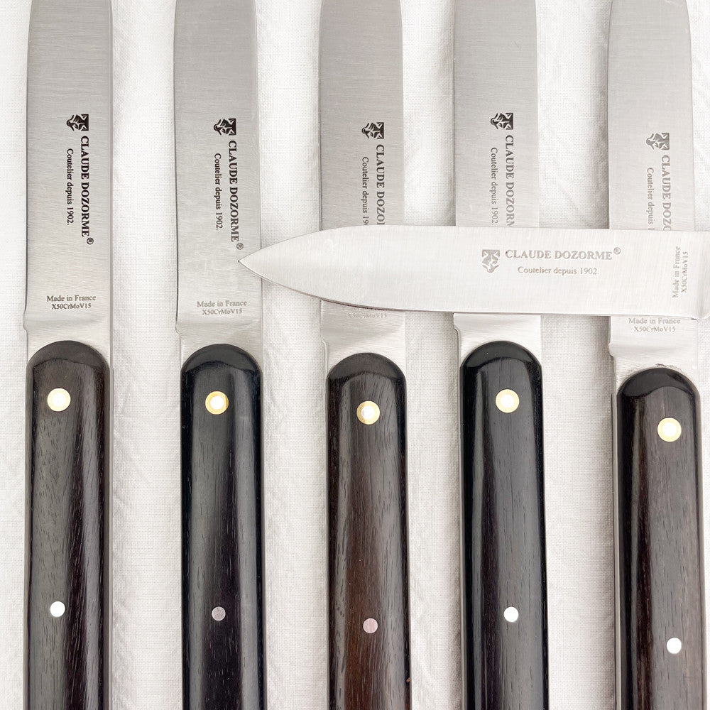 Coffret de 6 couteaux à steak manche ébène