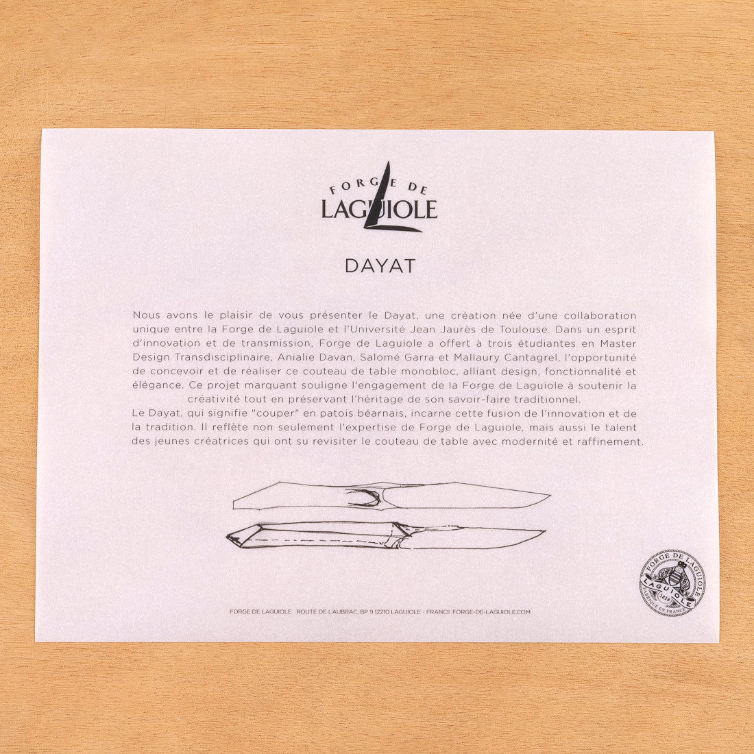 Coffret de 6 couteaux de table Dayat Laguiole
