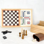 Coffret de jeux de plateau en bois