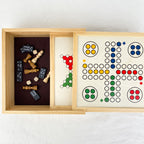 Coffret de jeux de plateau en bois