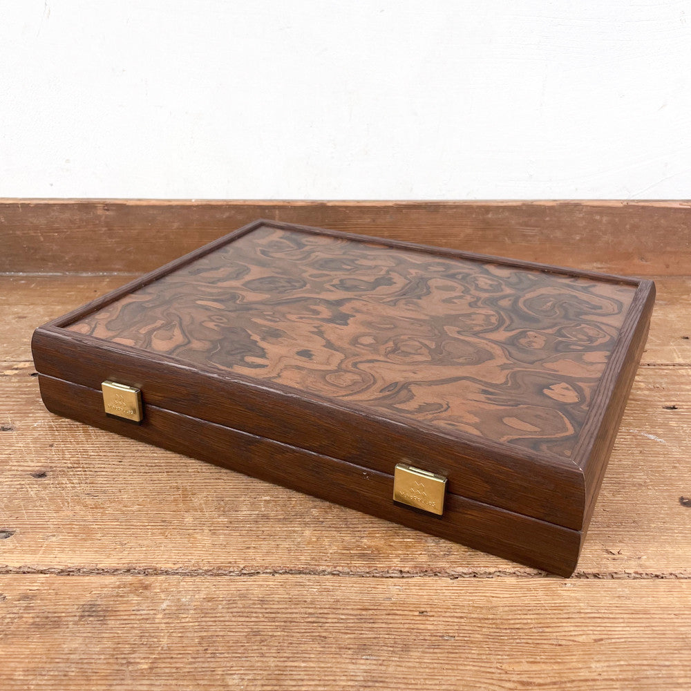 Coffret de Mahjong en ronce de noyer